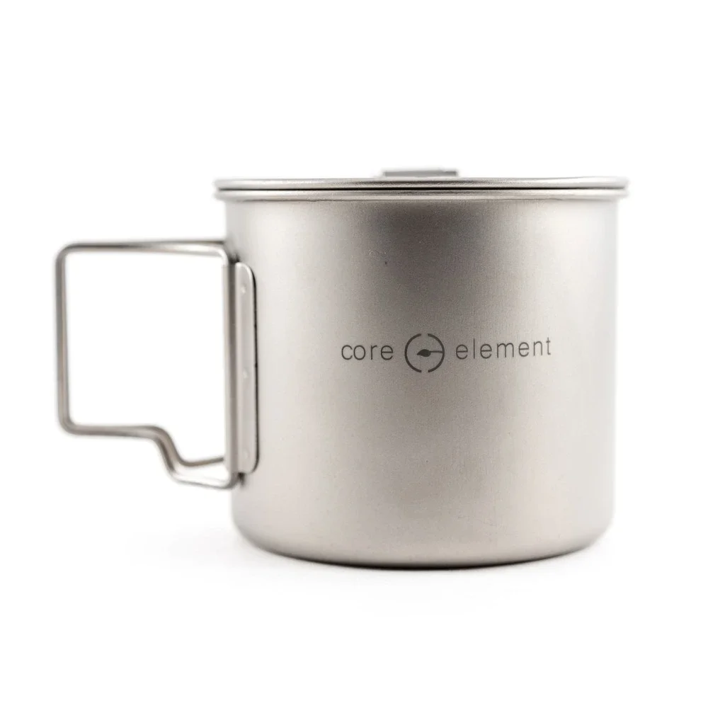 100% Titanium Cookware Set of 2 Mug 18oz 550ml Cup Mug Ultralight with Pouch